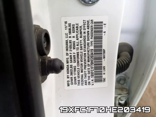 19XFC1F70HE203419 фото 2