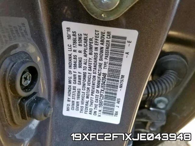 19XFC2F7XJE043948 фото 2