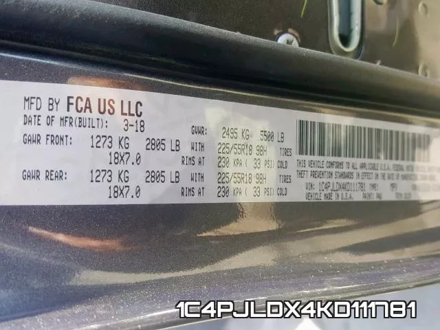 1C4PJLDX4KD111781 фото 2