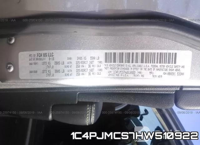 1C4PJMCS7HW510922 фото 8