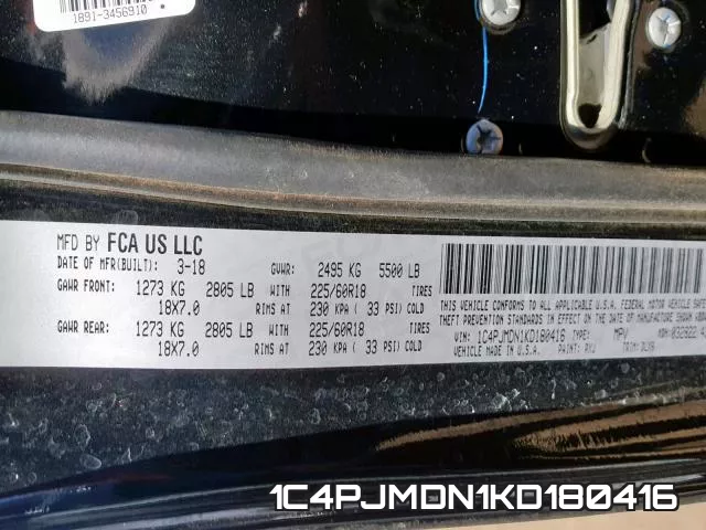 1C4PJMDN1KD180416 фото 2
