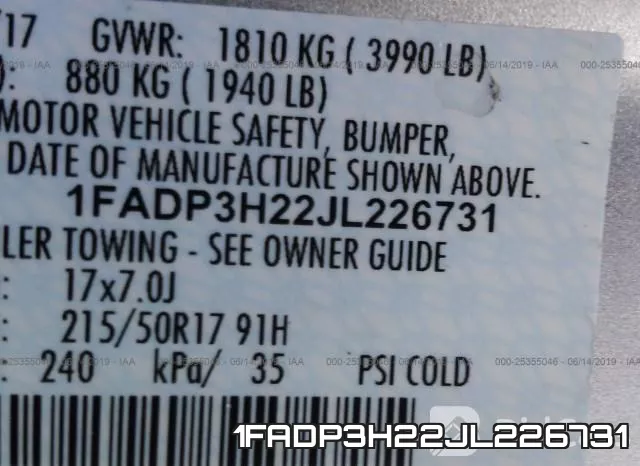1FADP3H22JL226731 фото 10