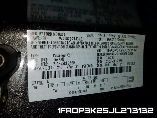 1FADP3K25JL273132 фото 2