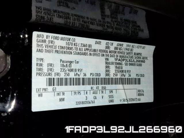 1FADP3L92JL266960 фото 2