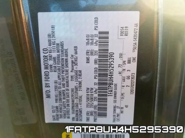 1FATP8UH4H5295390 фото 2