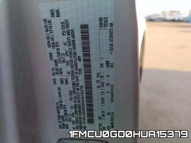 1FMCU0GD0HUA15379 фото 2
