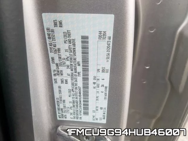 1FMCU9G94HUB46007 фото 2