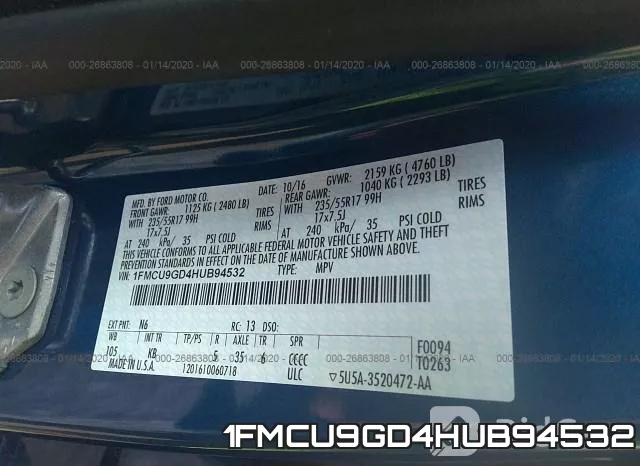 1FMCU9GD4HUB94532 фото 9