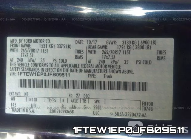 1FTEW1EP0JFB09511 фото 9