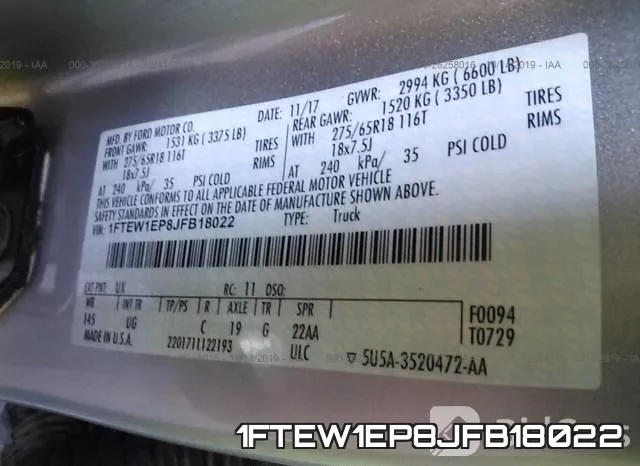 1FTEW1EP8JFB18022 фото 9