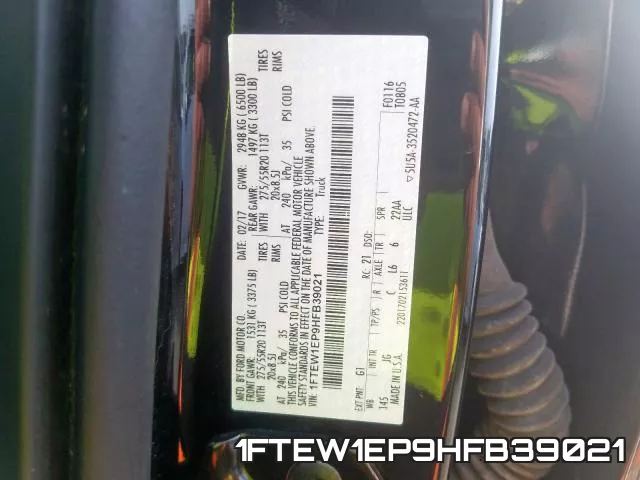 1FTEW1EP9HFB39021 фото 2