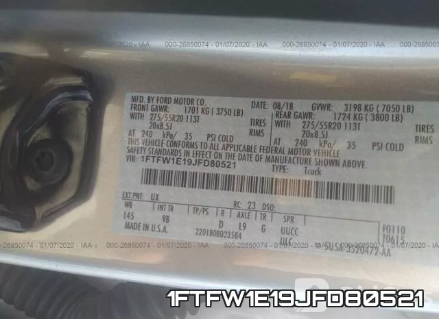 1FTFW1E19JFD80521 фото 10