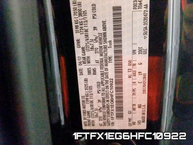 1FTFX1EG6HFC10922 фото 2