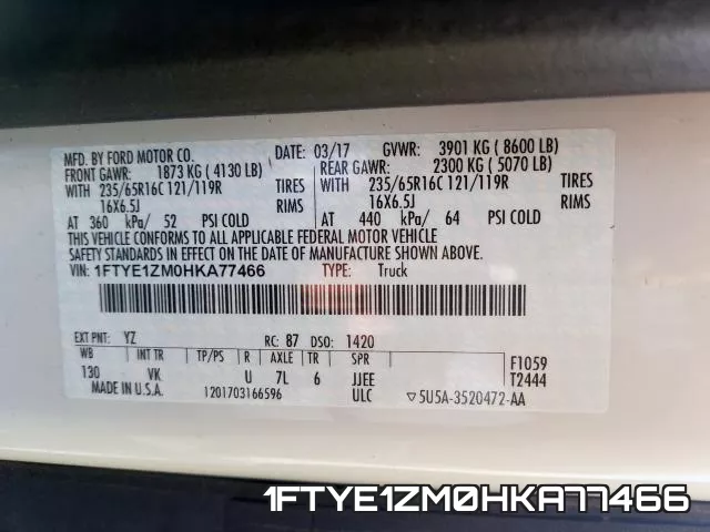 1FTYE1ZM0HKA77466 фото 2