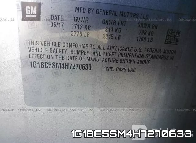 1G1BC5SM4H7270633 фото 9