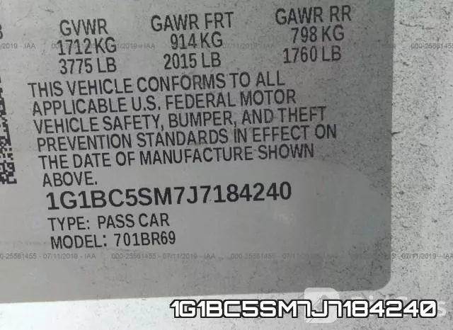 1G1BC5SM7J7184240 фото 10