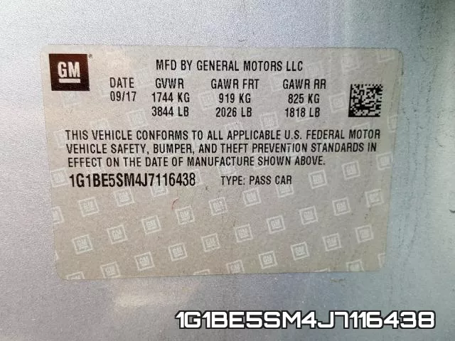 1G1BE5SM4J7116438 фото 2