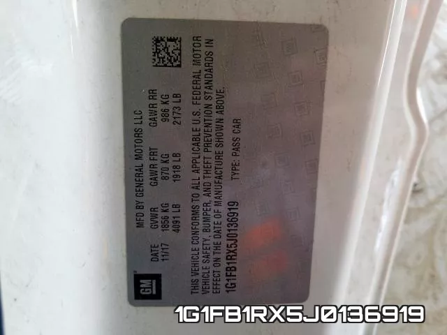 1G1FB1RX5J0136919 фото 2