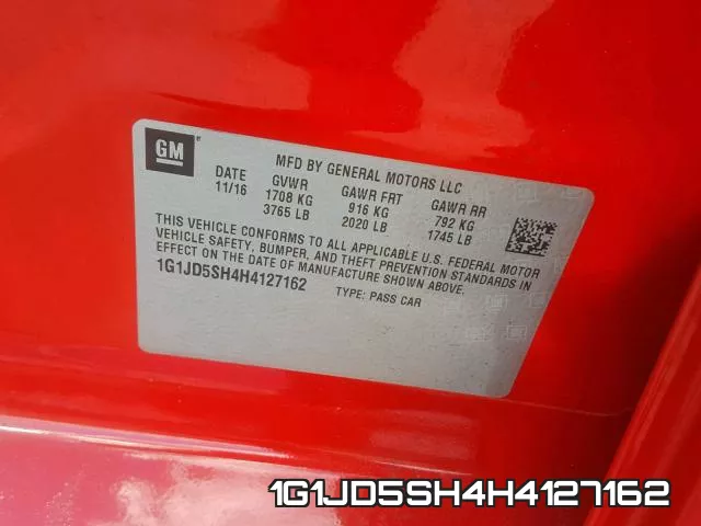 1G1JD5SH4H4127162 фото 2