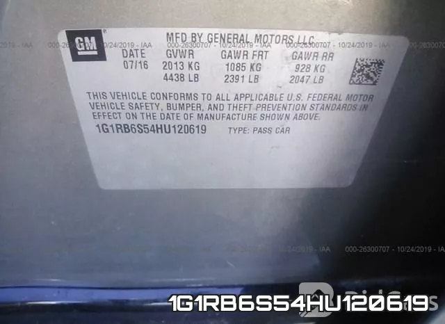 1G1RB6S54HU120619 фото 9