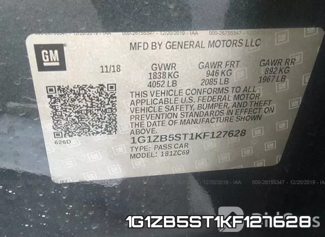 1G1ZB5ST1KF127628 фото 9