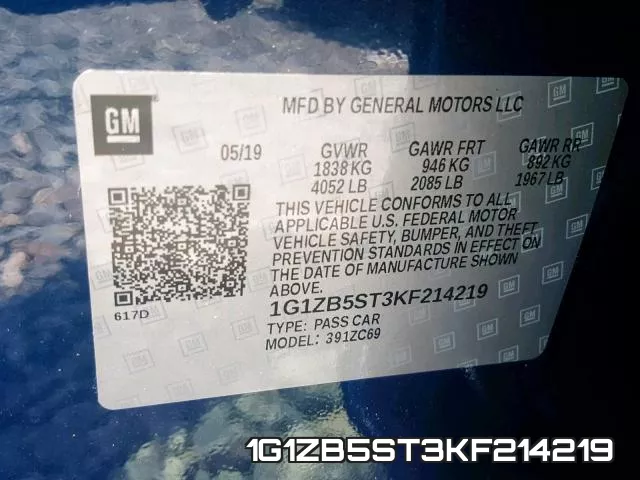 1G1ZB5ST3KF214219 фото 2