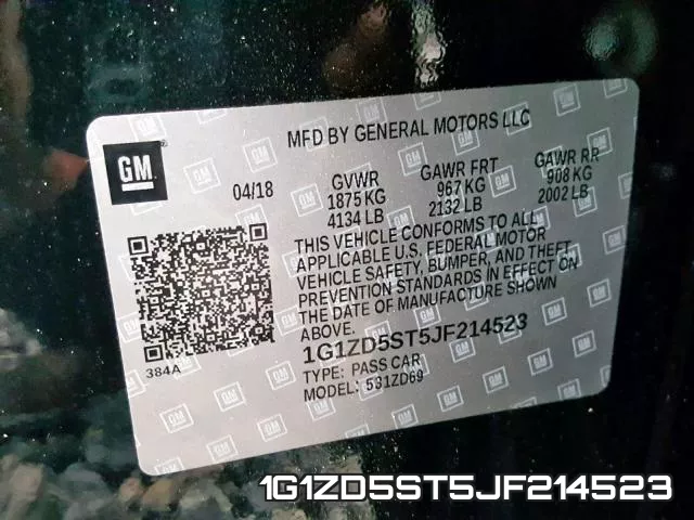 1G1ZD5ST5JF214523 фото 2
