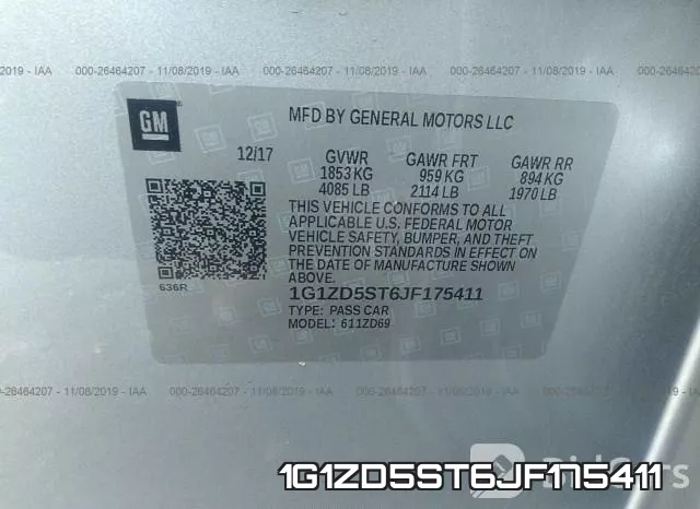 1G1ZD5ST6JF175411 фото 9