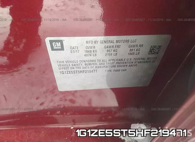 1G1ZE5ST5HF219471 фото 10