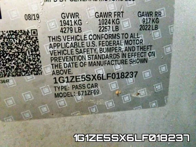 1G1ZE5SX6LF018237 фото 2