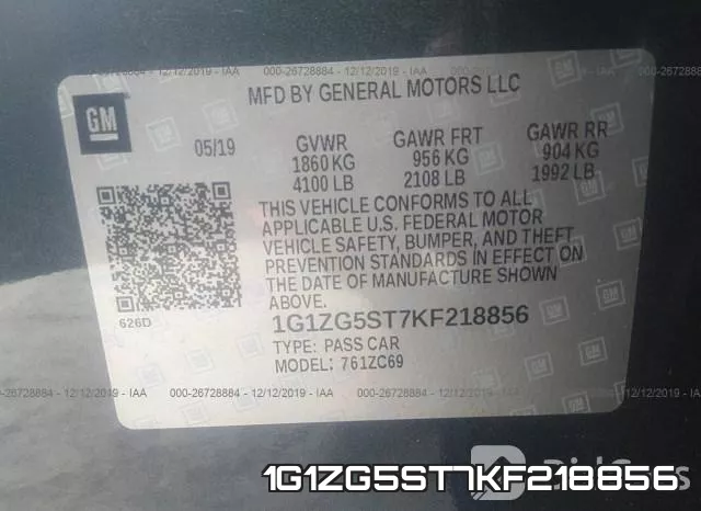 1G1ZG5ST7KF218856 фото 10