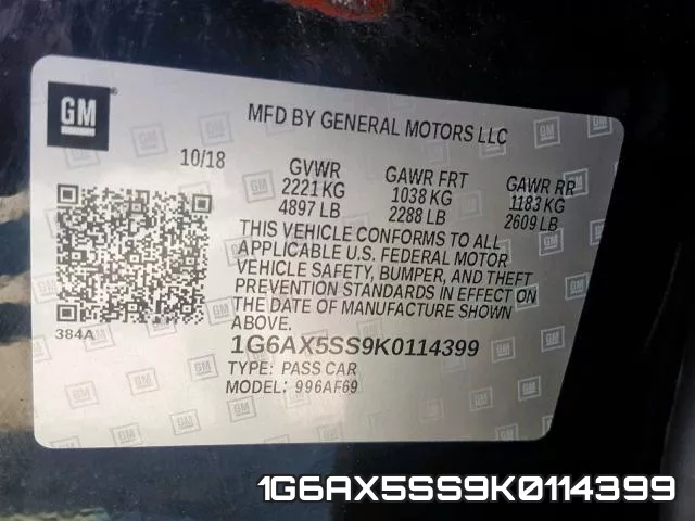 1G6AX5SS9K0114399 фото 2