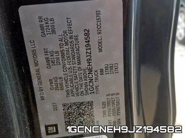 1GCNCNEH9JZ194582 фото 2