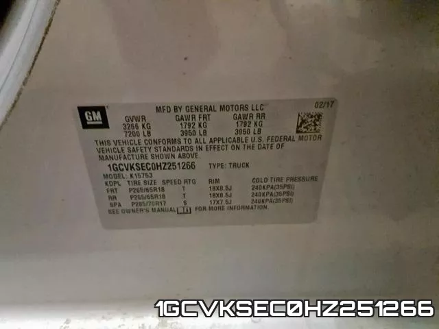 1GCVKSEC0HZ251266 фото 2