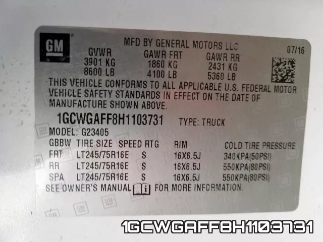 1GCWGAFF8H1103731 фото 2