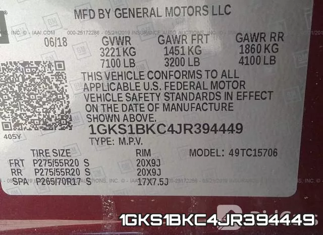 1GKS1BKC4JR394449 фото 10