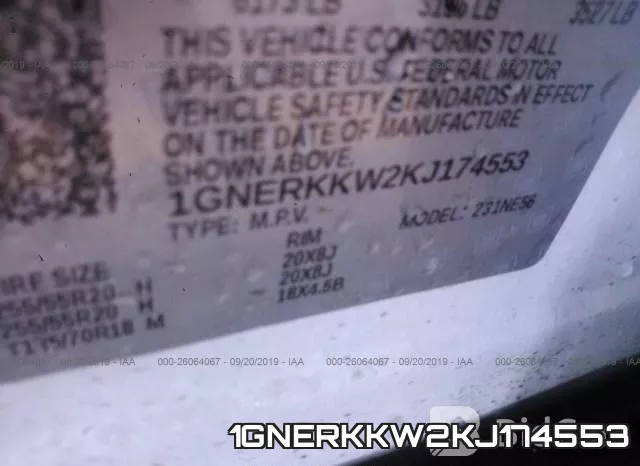 1GNERKKW2KJ174553 фото 10