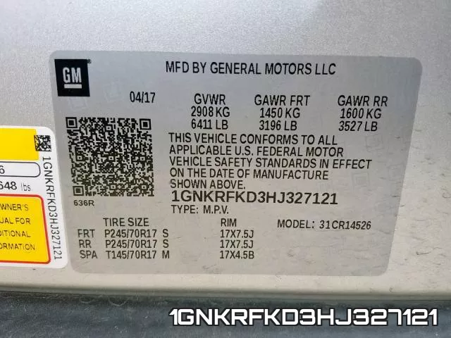 1GNKRFKD3HJ327121 фото 2