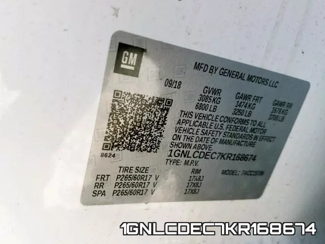 1GNLCDEC7KR168674 фото 2