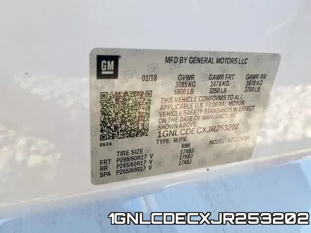 1GNLCDECXJR253202 фото 2