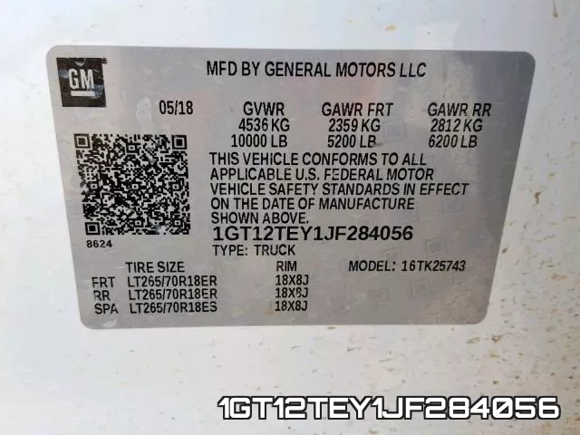 1GT12TEY1JF284056 фото 2