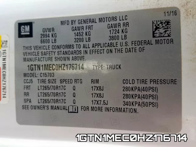1GTN1MEC0HZ176714 фото 2