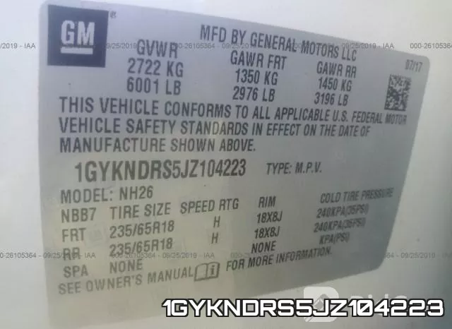 1GYKNDRS5JZ104223 фото 9