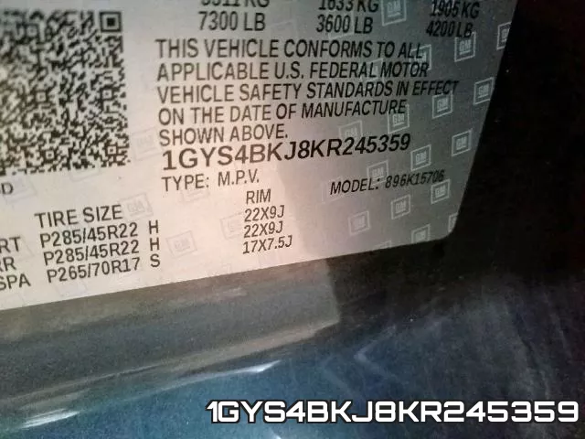 1GYS4BKJ8KR245359 фото 2