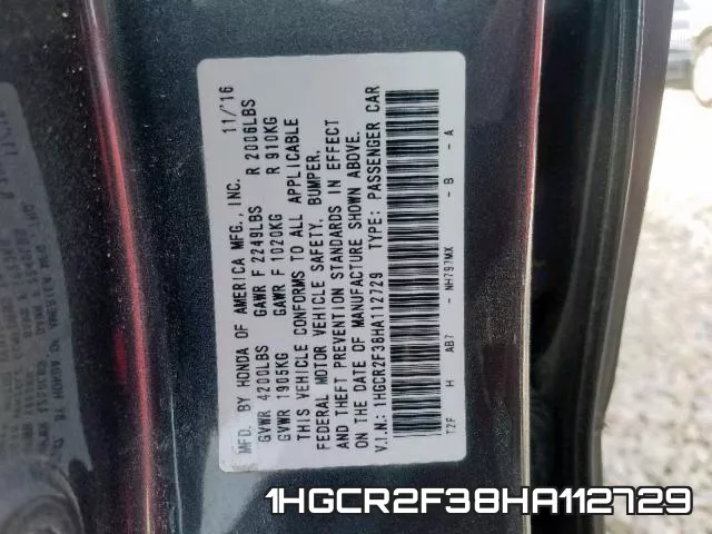 1HGCR2F38HA112729 фото 2