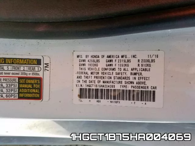 1HGCT1B75HA004069 фото 2