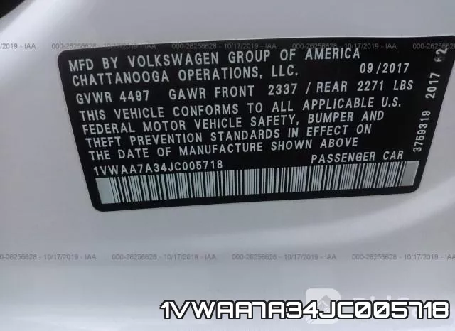 1VWAA7A34JC005718 фото 10