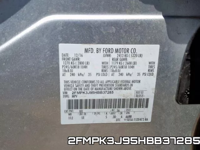 2FMPK3J95HBB37285 фото 2