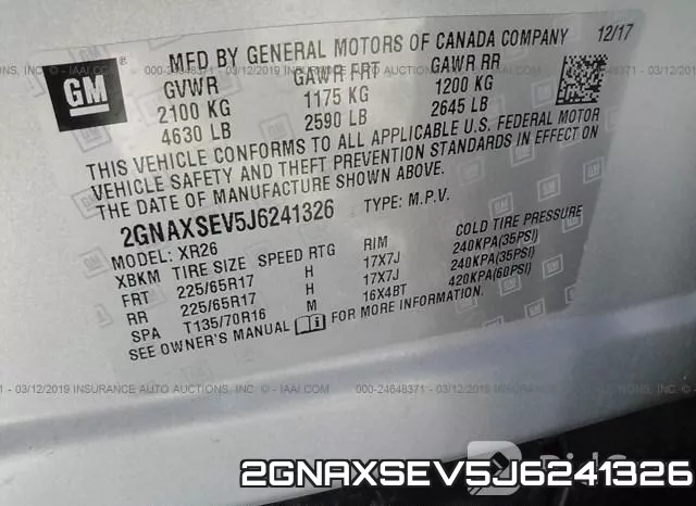 2GNAXSEV5J6241326 фото 9
