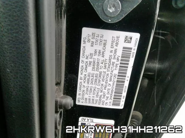 2HKRW6H31HH211262 фото 2